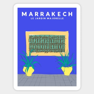 Le Jardin Majorelle, Marrakech (Marrakesh), Morocco Travel Poster Sticker